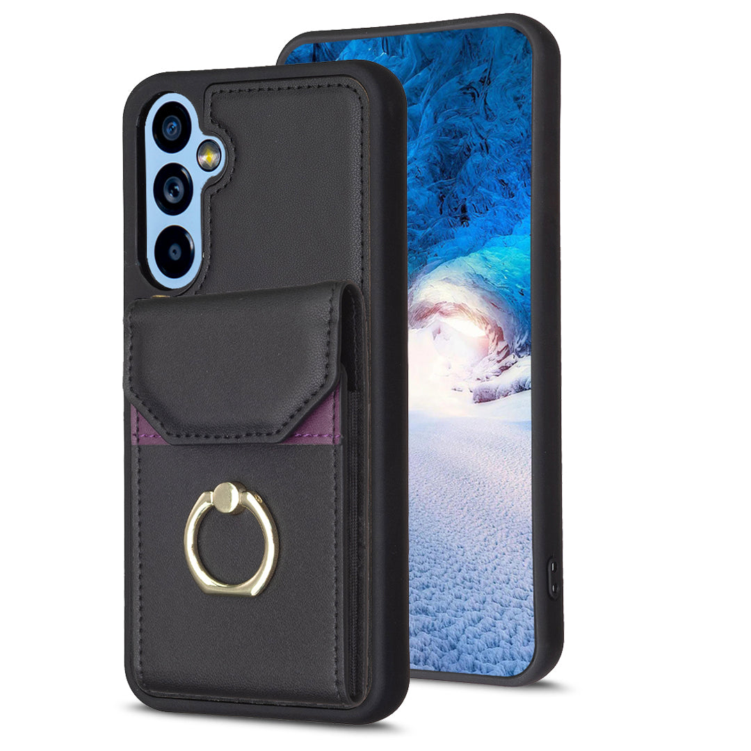 BF29 For Samsung Galaxy A14 5G 4G Smartphone Case Card Holder Ring Kickstand PU Leather TPU Cover BF29 For Samsung Galaxy A14 5G 4G Smartphone Case Card Holder Ring Kickstand PU Leather TPU Cover