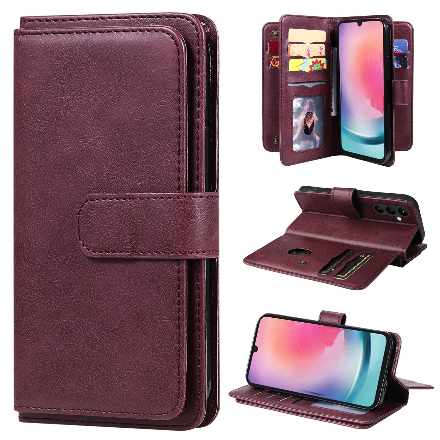 KT Multi-functional Series-1 For Samsung Galaxy A25 5G A24 4G 10 Card Slots Phone Case PU Leather Wallet Stand Cover KT Multi-functional Series-1 For Samsung Galaxy A25 5G A24 4G 10 Card Slots Phone Case PU Leather Wallet Stand Cover