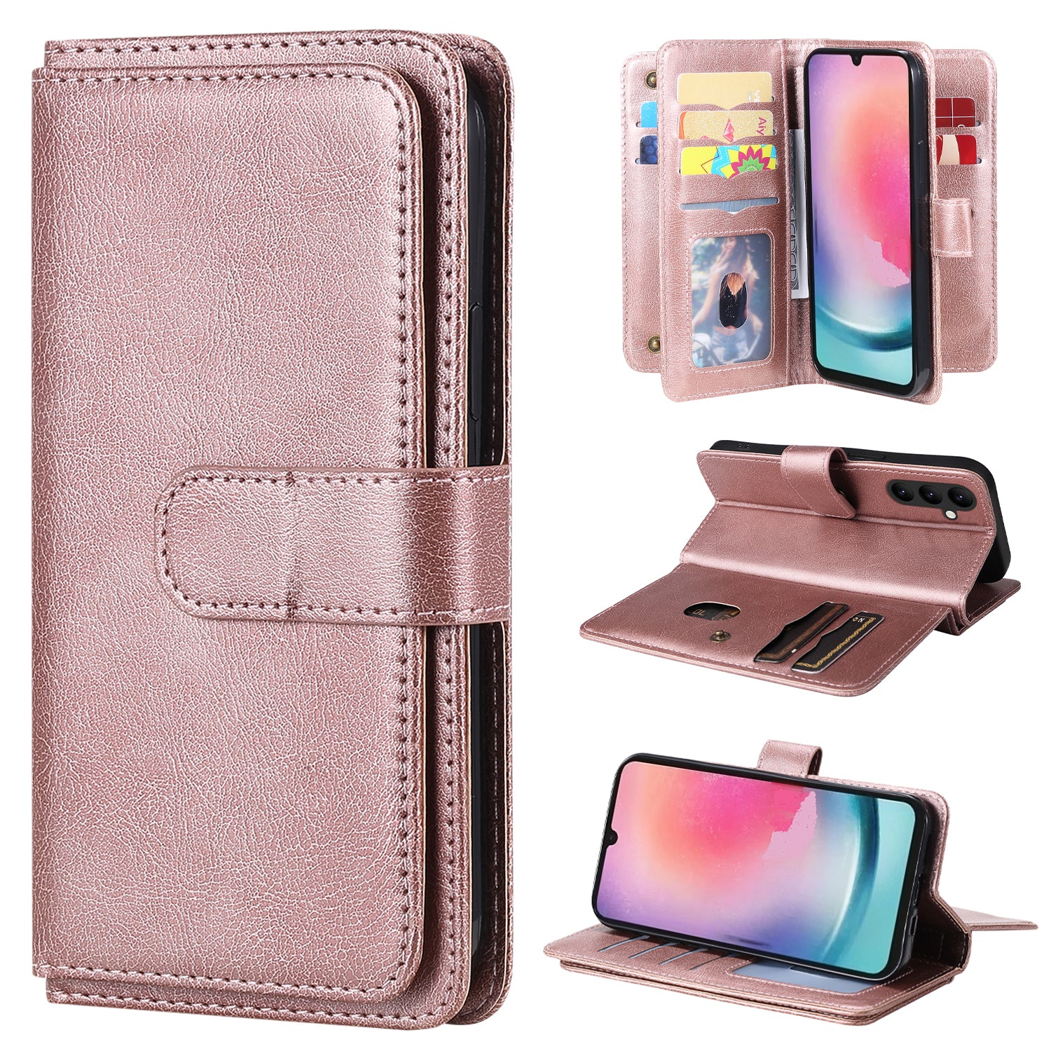 KT Multi-functional Series-1 For Samsung Galaxy A25 5G A24 4G 10 Card Slots Phone Case PU Leather Wallet Stand Cover KT Multi-functional Series-1 For Samsung Galaxy A25 5G A24 4G 10 Card Slots Phone Case PU Leather Wallet Stand Cover