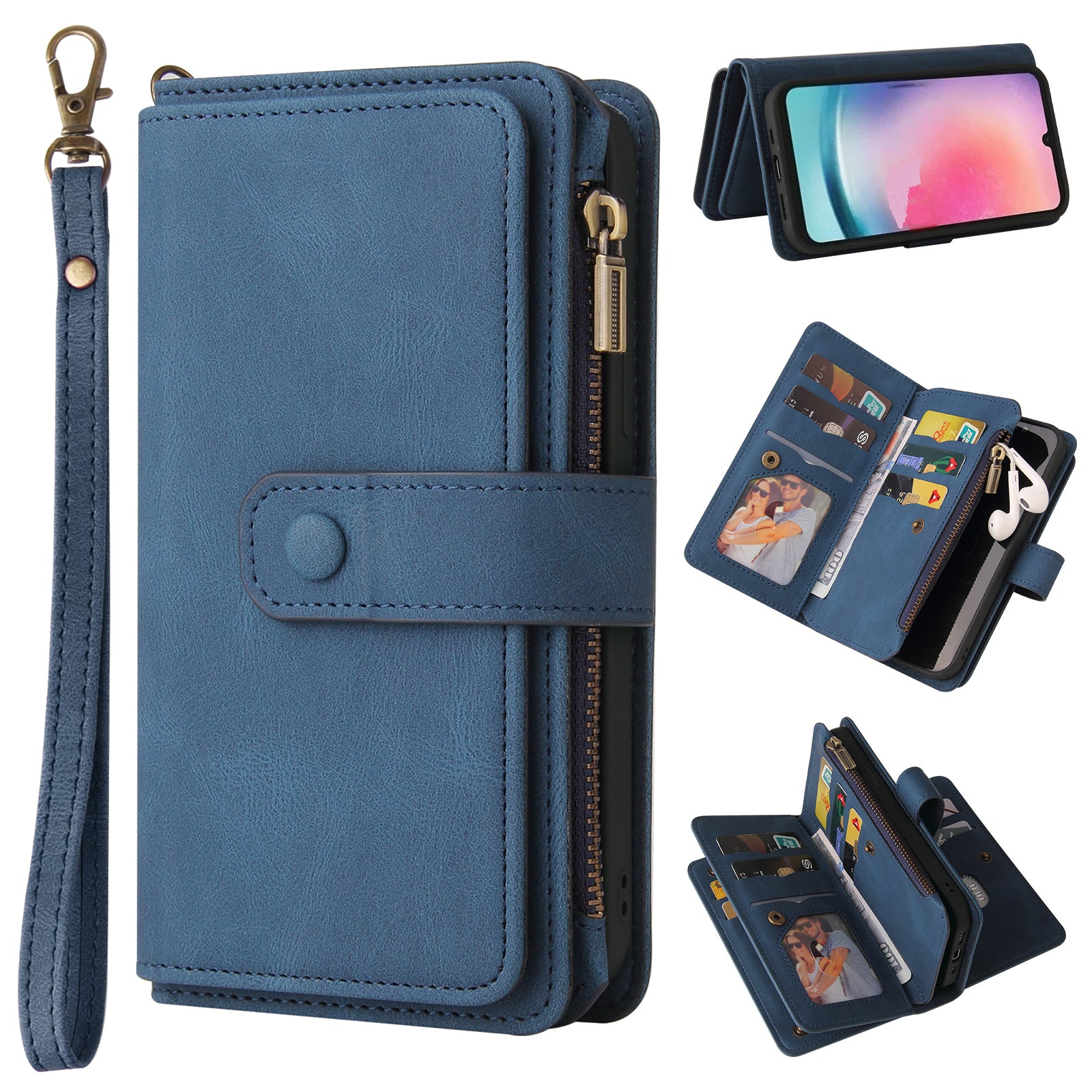 KT Multi-Functional Series-2 For Samsung Galaxy A25 5G A24 4G Skin-touch PU Leather Cover Zipper Stand Phone Case Wallet KT Multi-Functional Series-2 For Samsung Galaxy A25 5G A24 4G Skin-touch PU Leather Cover Zipper Stand Phone Case Wallet