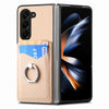 Ring Kickstand Cover for Samsung Galaxy Z Fold5 5G Carbon Fiber Texture Leather Coated PC Card Holder Phone Case Ring Kickstand Cover for Samsung Galaxy Z Fold5 5G Carbon Fiber Texture Leather Coated PC Card Holder Phone Case