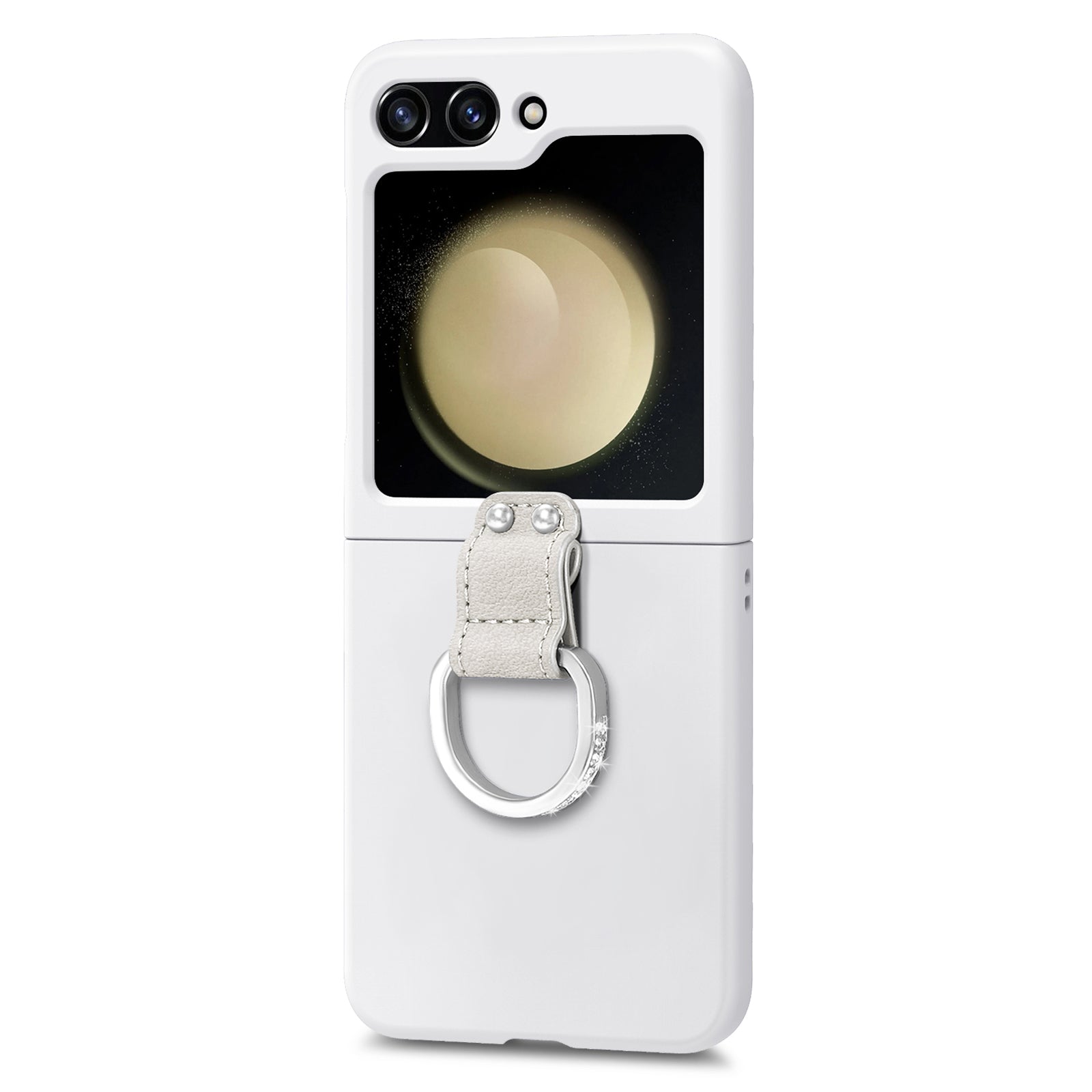 For Samsung Galaxy Z Flip5 5G PC Folding Phone Case Rhinestone Decor D-Ring Kickstand Skin-touch Phone Cover For Samsung Galaxy Z Flip5 5G PC Folding Phone Case Rhinestone Decor D-Ring Kickstand Skin-touch Phone Cover