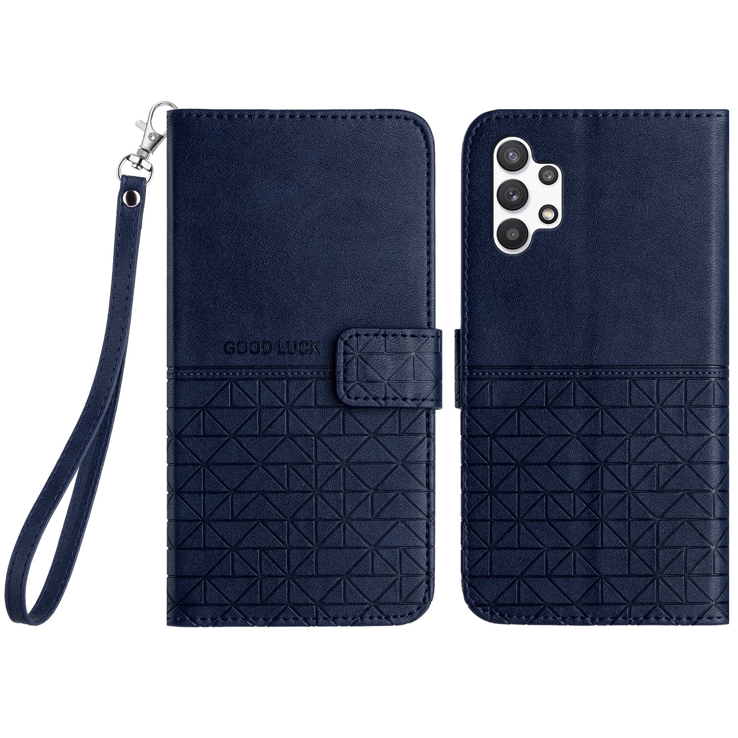 Stand Wallet Case for Samsung Galaxy A32 4G (EU Version) Microfiber Leather Geometric Imprinted Cover Stand Wallet Case for Samsung Galaxy A32 4G (EU Version) Microfiber Leather Geometric Imprinted Cover