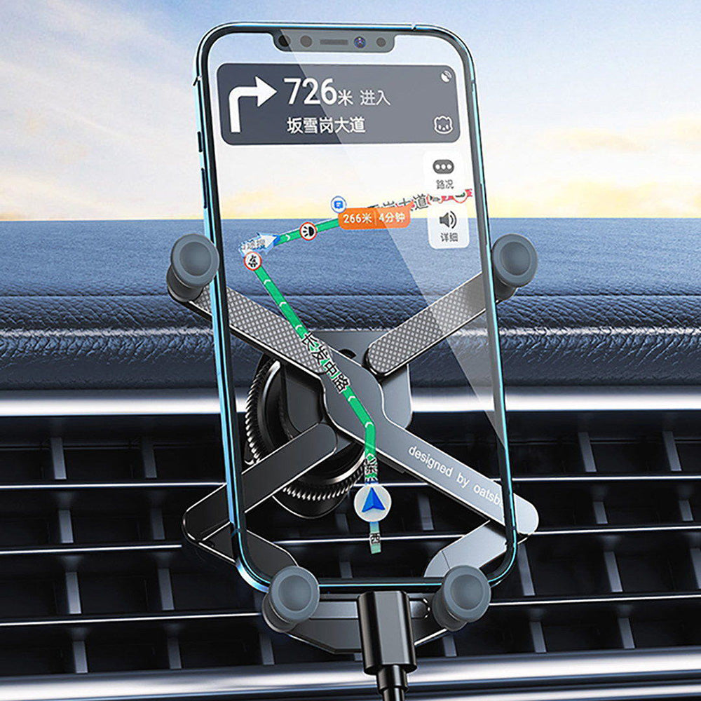 OATSBASF x03 Mini Folding Aluminum Alloy Car Phone Holder Automatic Locking Gravity Phone Bracket OATSBASF x03 Mini Folding Aluminum Alloy Car Phone Holder Automatic Locking Gravity Phone Bracket