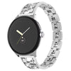 For Google Pixel Watch 2/Pixel Watch Rhinestone Decor Plum Design Wrist Strap 304 Stainless Steel Detachable Watch Band Bracelet - Silver For Google Pixel Watch 2/Pixel Watch Rhinestone Decor Plum Design Wrist Strap 304 Stainless Steel Detachable Watch Band Bracelet - Silver