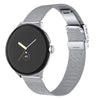For Google Pixel Watch 2/Pixel Watch Stainless Steel Mesh Milanese Strap Adjustable Wrist Band with Closure Buckle - Silver For Google Pixel Watch 2/Pixel Watch Stainless Steel Mesh Milanese Strap Adjustable Wrist Band with Closure Buckle - Silver