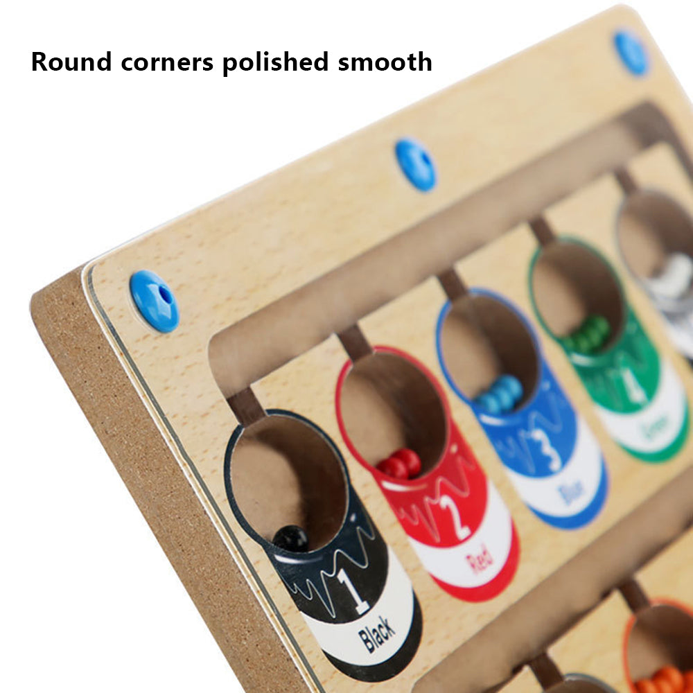 Wooden Magnetic Colorful Beads Number Maze Counting Game Kids Color Recognition Educational Toy