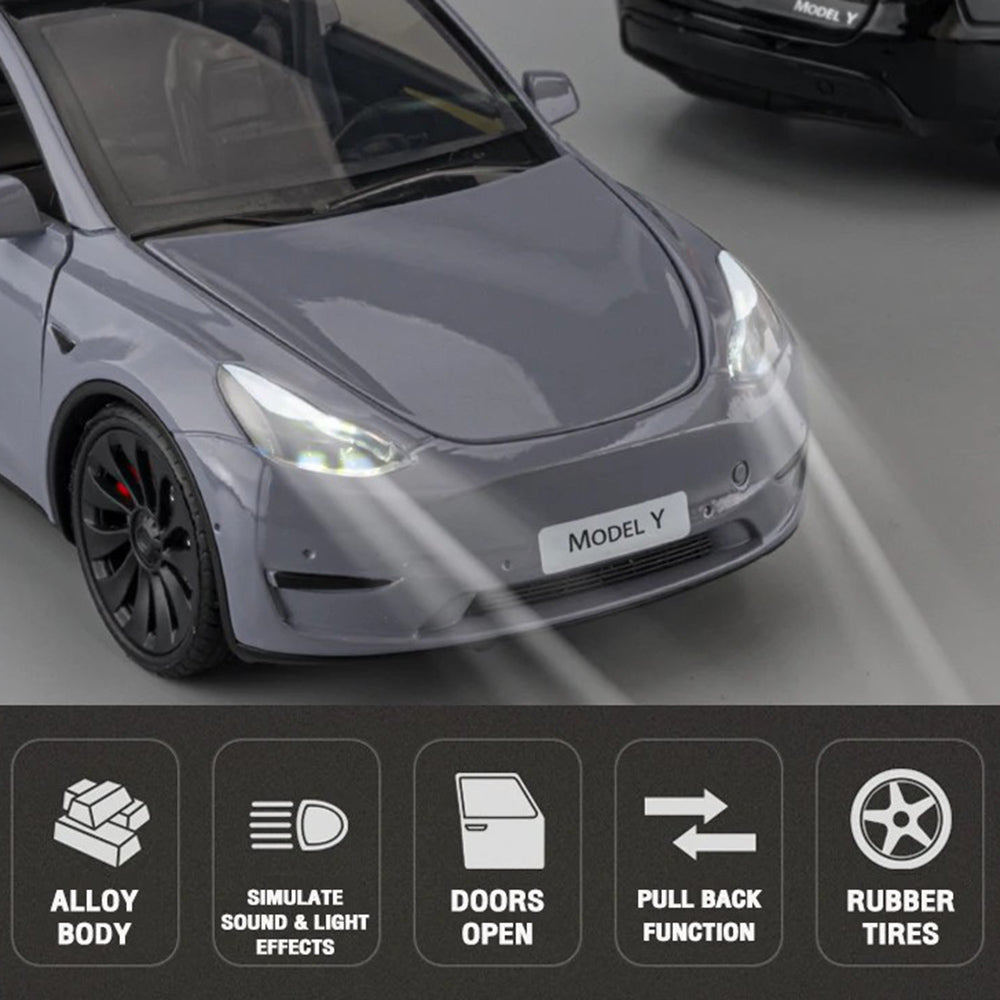 1:24 Scale Alloy Car Model Y Toy Vehicle Toy Kids Gift with Light and Music