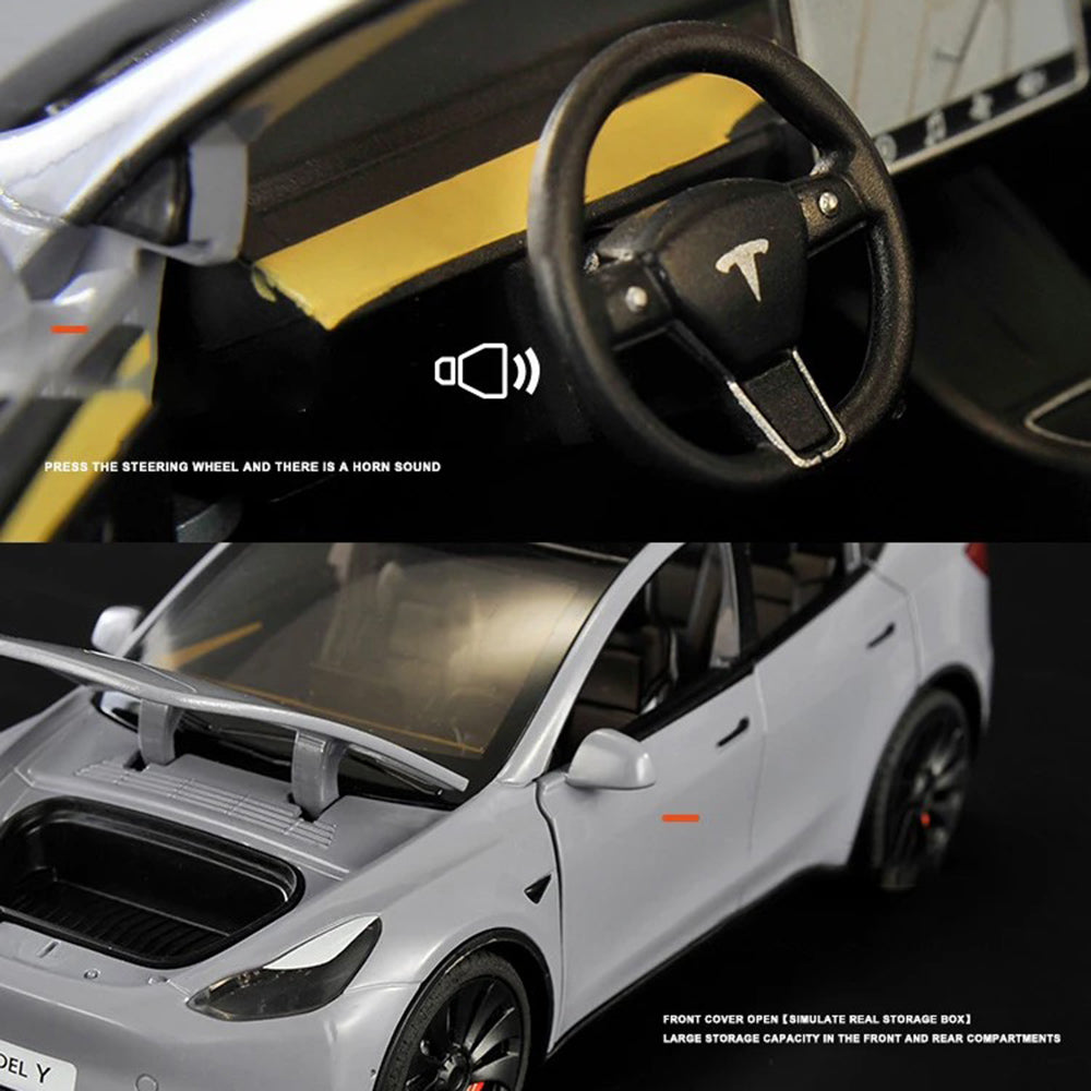 1:24 Scale Alloy Car Model Y Toy Vehicle Toy Kids Gift with Light and Music