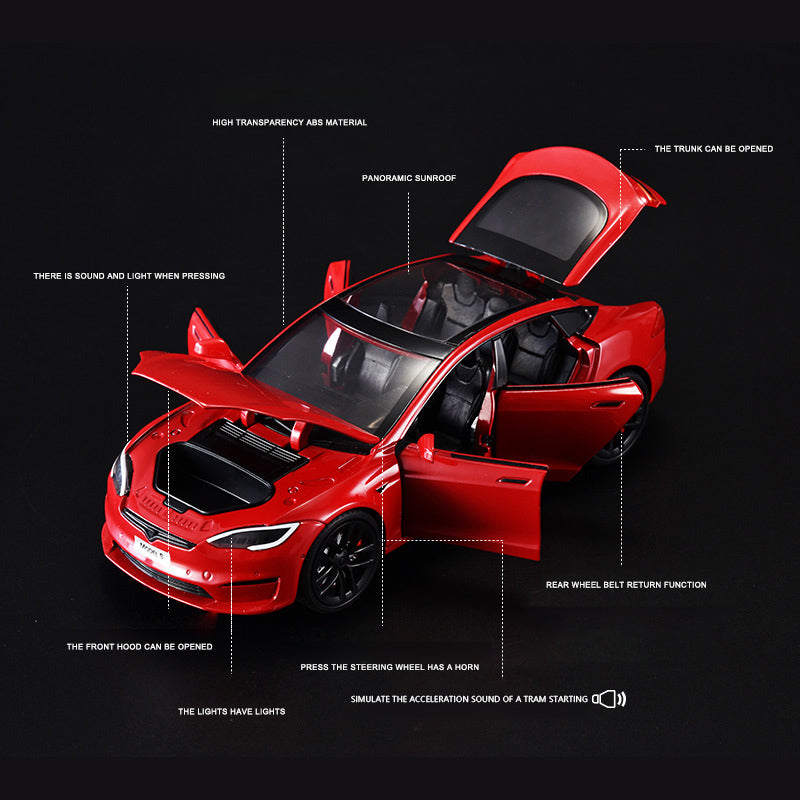 XLG 1 / 24 Model S Six-Door Alloy Car Model Toy with Lights