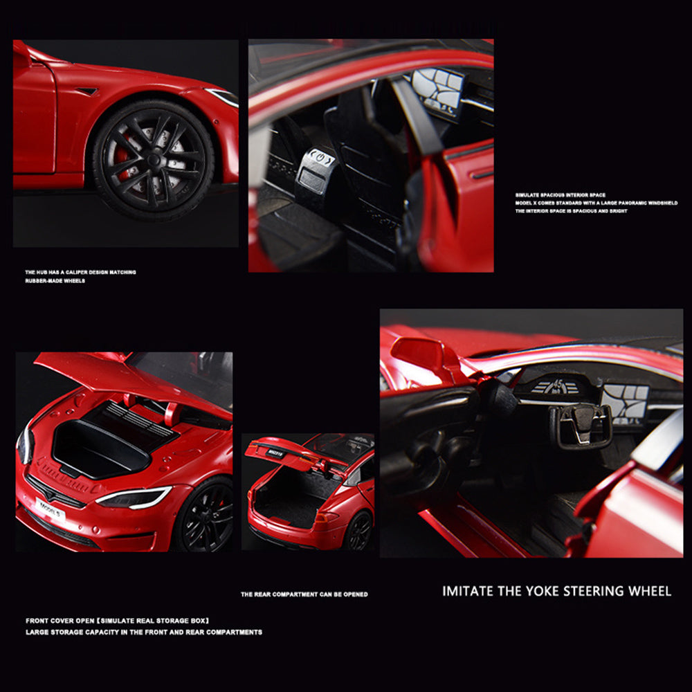 XLG 1 / 24 Model S Six-Door Alloy Car Model Toy with Lights