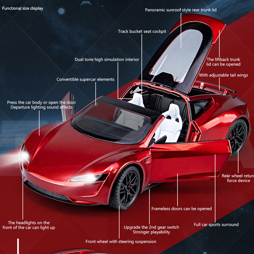 Roadster Vehicle Toy 1:24 Scale Light and Music Design Alloy Car Toy Kids Gift