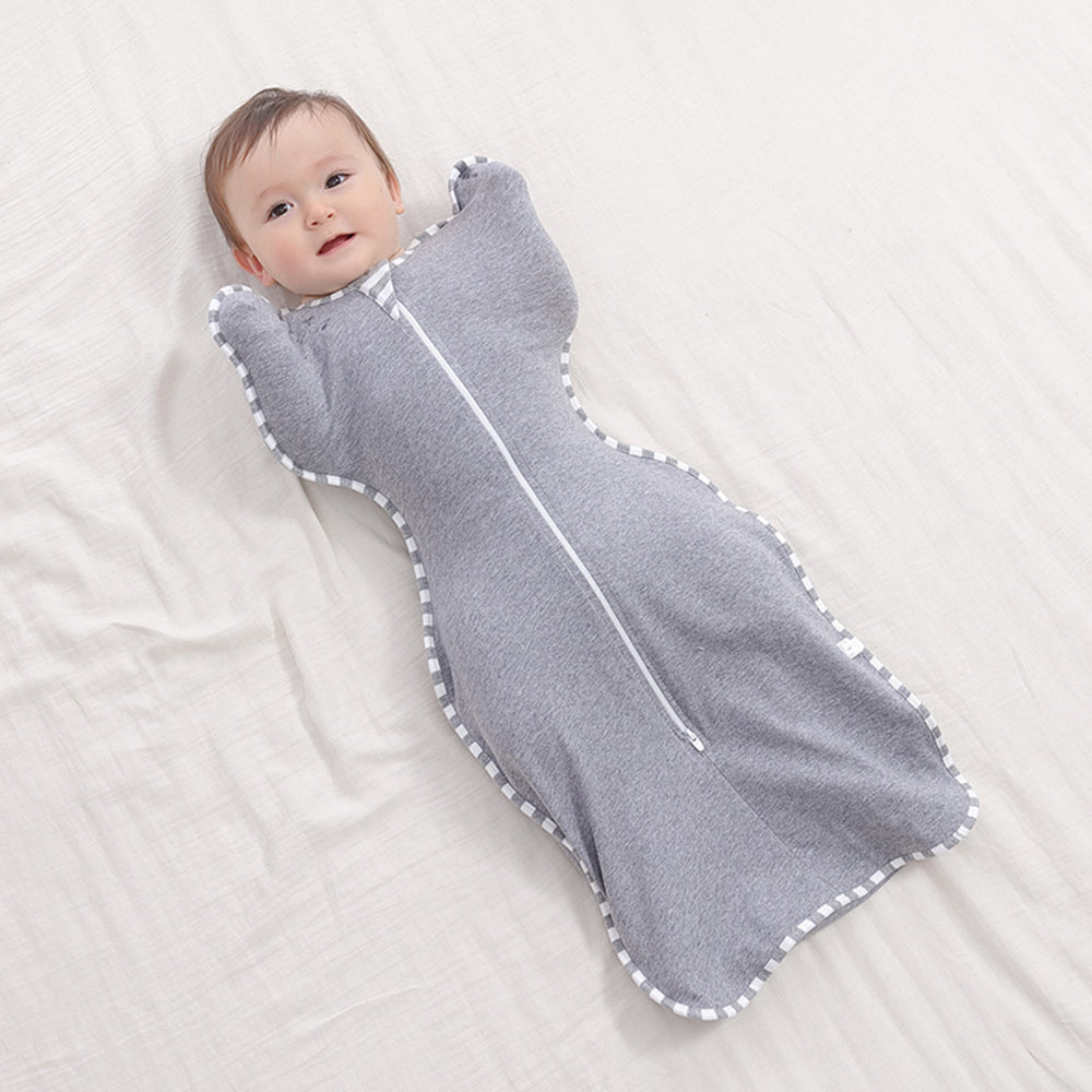 AB01 Cotton Baby Swaddle Blanket Zipper Anti-kicking Infant Sleeping Bag, Size M