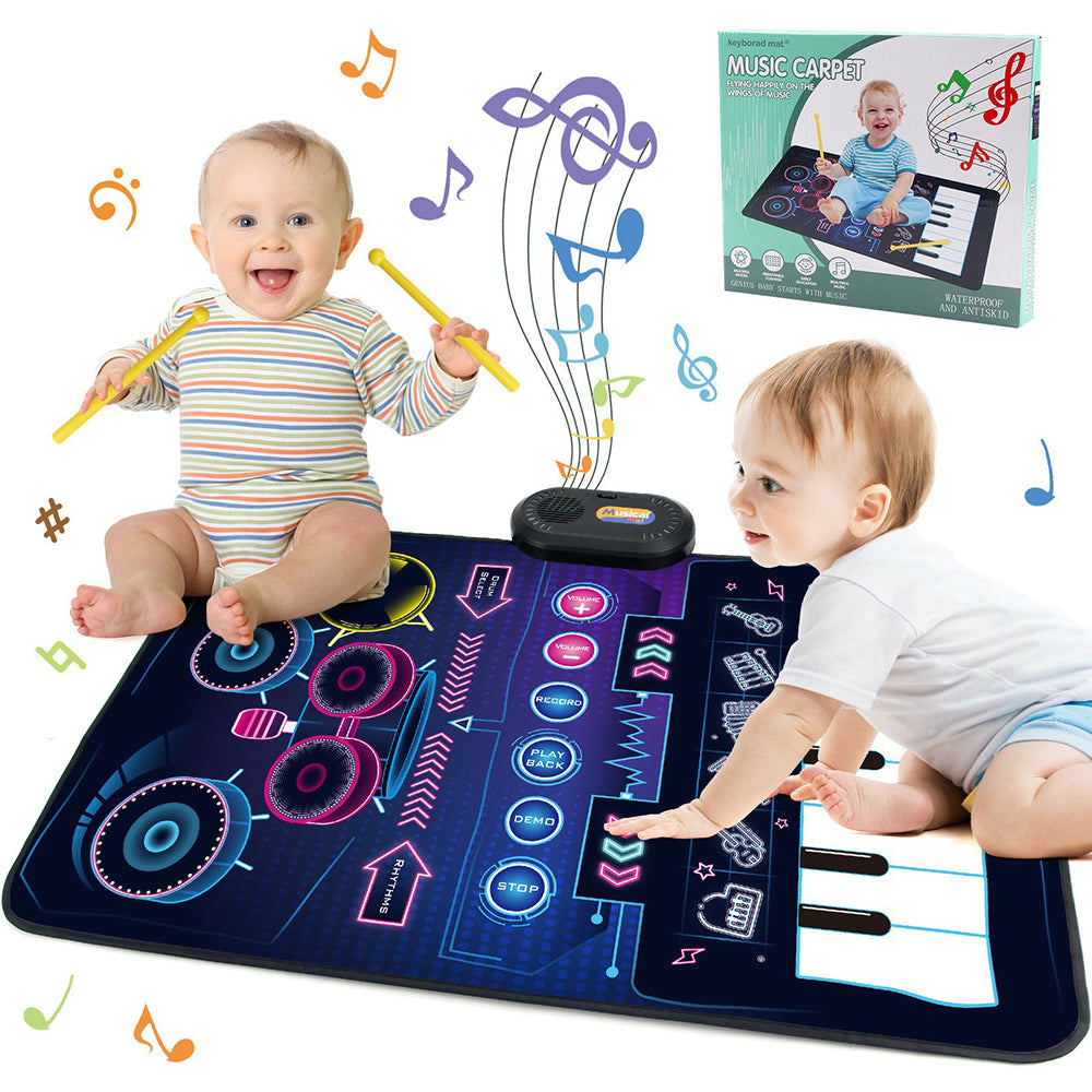 CP5929 Early Educational Toy Toddler Kid Piano Keyboard Drum Play Mat Music Blanket Baby Gift