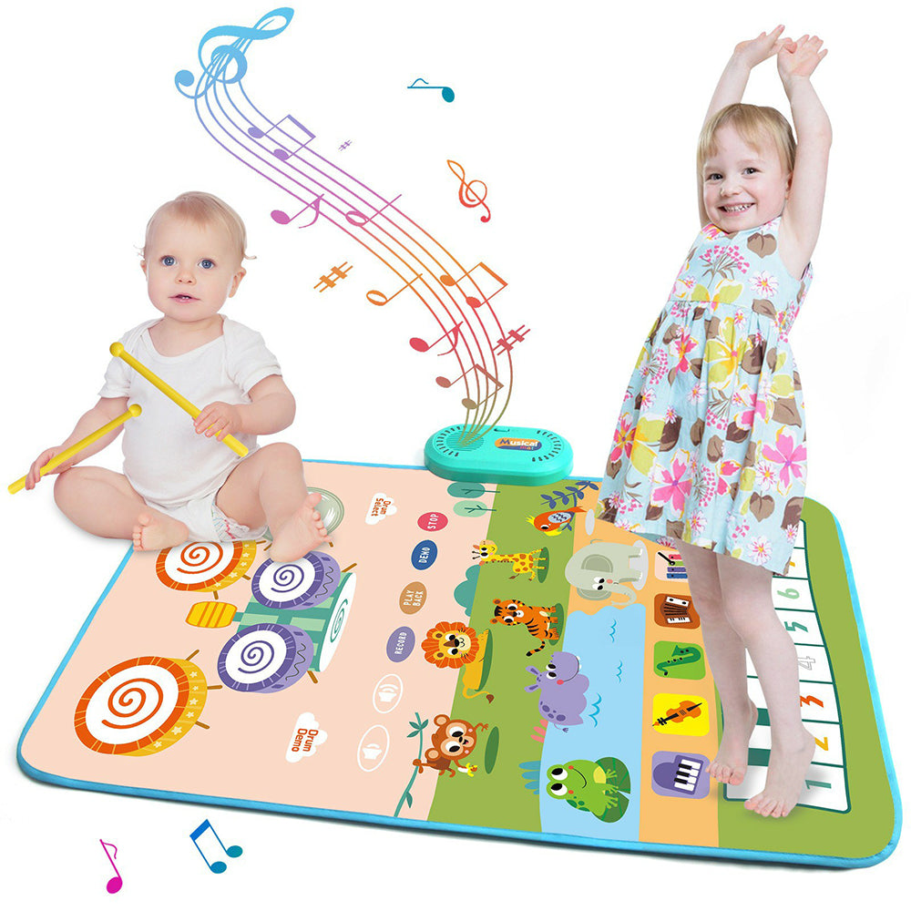 CP5929 Early Educational Toy Toddler Kid Piano Keyboard Drum Play Mat Music Blanket Baby Gift