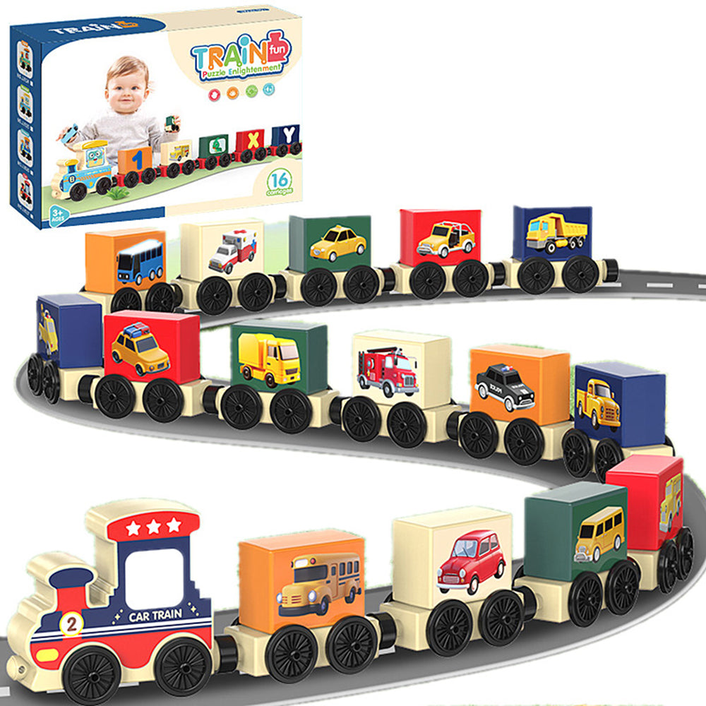 JJ924-927 Toy Train Sets with Bricks DIY Preschool Educational Toys for Toddlers Random Style