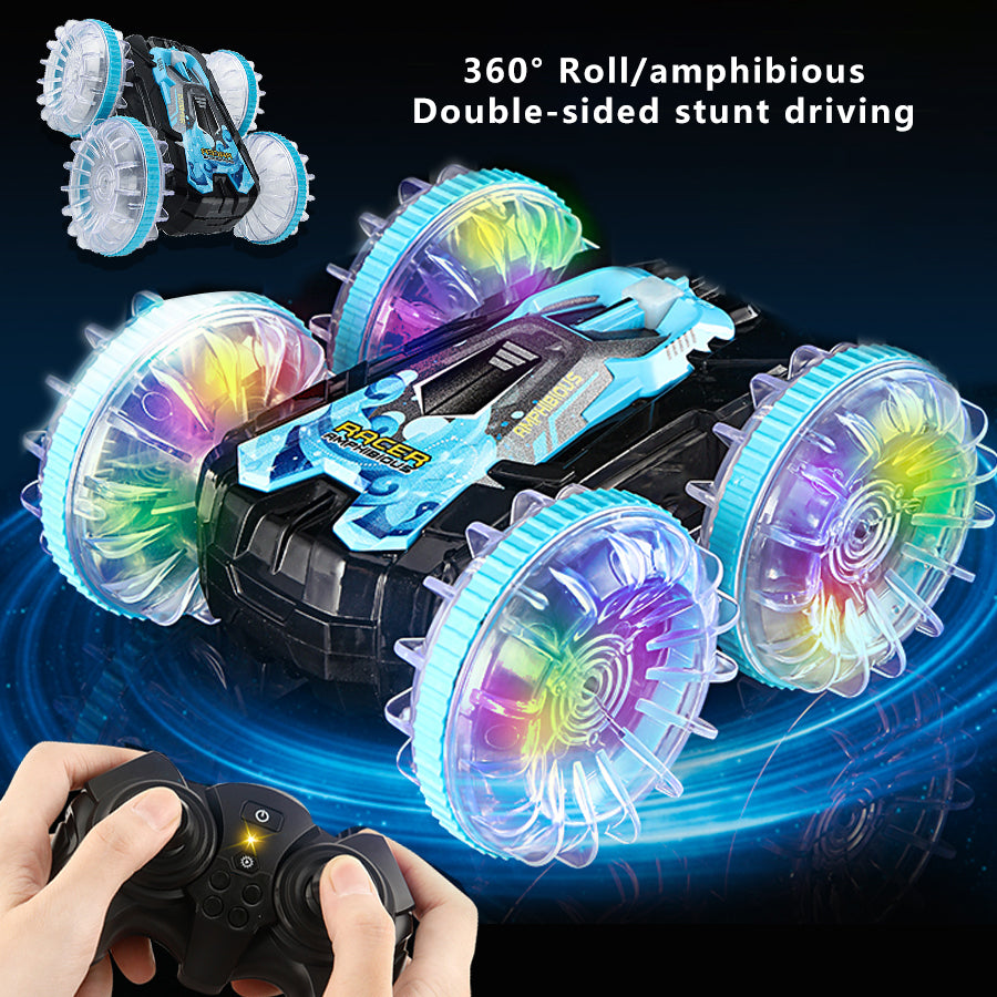 YL-92 2.4G Remote Stunt Rotating RC Car Xmas Toy Car Gift with Light for Kids