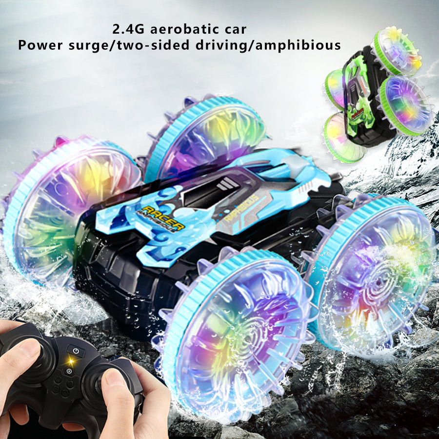 YL-92 2.4G Remote Stunt Rotating RC Car Xmas Toy Car Gift with Light for Kids