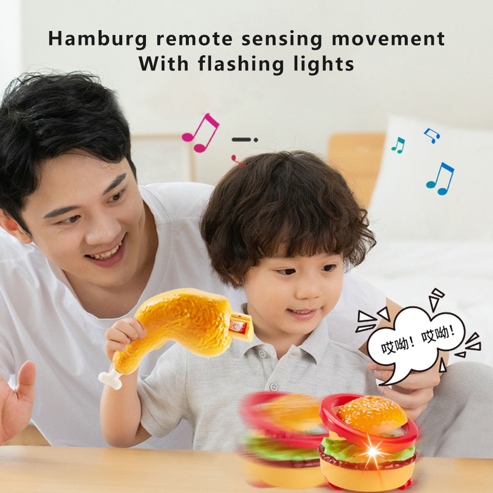 DF33218A Funny Chicken Leg Remote Control Burger Toy with Sound and Light Kids Parent Interactive Toy