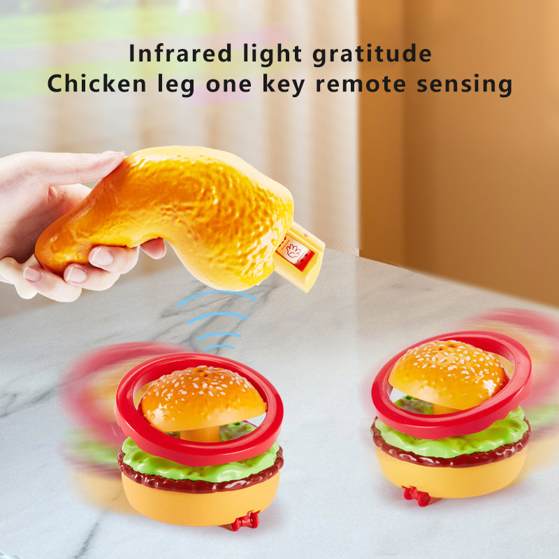 DF33218A Funny Chicken Leg Remote Control Burger Toy with Sound and Light Kids Parent Interactive Toy