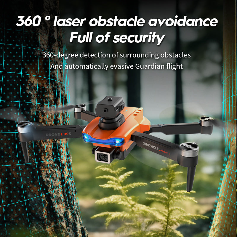 XKJ E99S Brushless Obstacle-Avoidance Drone 4K Dual Cameras RC Aircraft, Single Battery