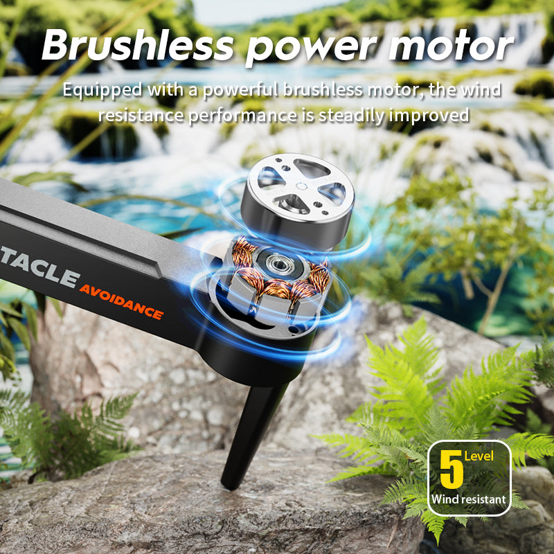 XKJ E99S Brushless Obstacle-Avoidance Drone 4K Dual Cameras RC Aircraft, Single Battery