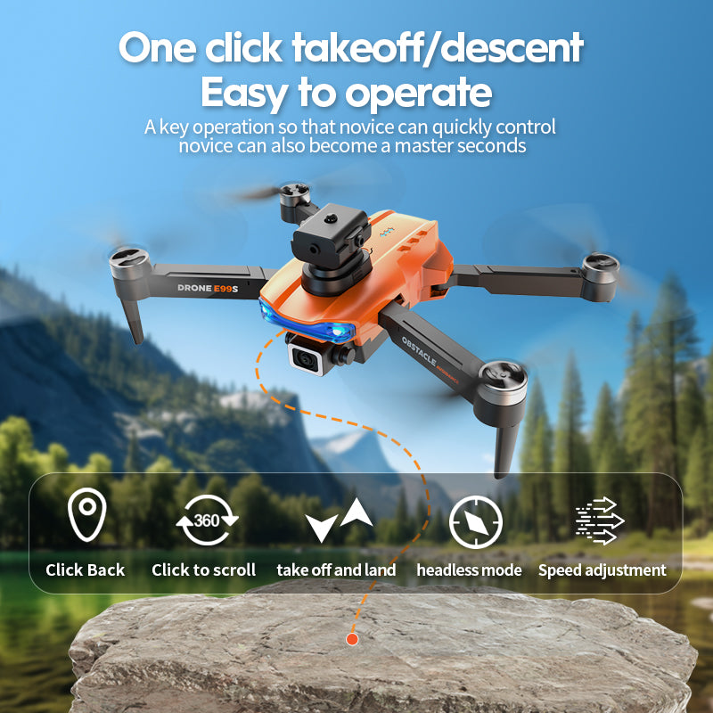 XKJ E99S Brushless Obstacle-Avoidance Drone 4K Dual Cameras RC Aircraft, Single Battery