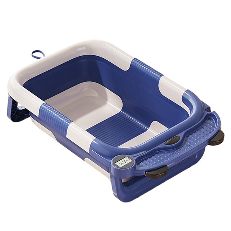 RJ307 Collapsible TPE+PP Infant Baby Bath Tub with Thermometer for Newborn Toddler
