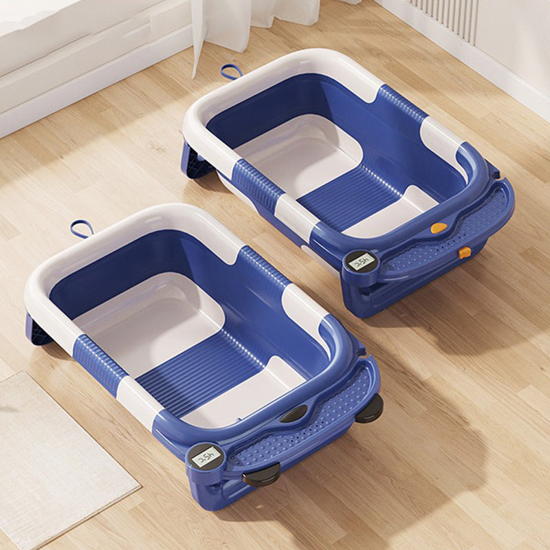 RJ307 Collapsible TPE+PP Infant Baby Bath Tub with Thermometer for Newborn Toddler