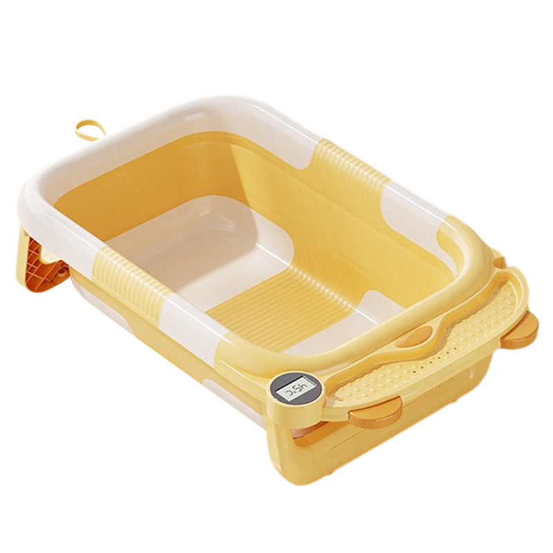 RJ307 Collapsible TPE+PP Infant Baby Bath Tub with Thermometer for Newborn Toddler