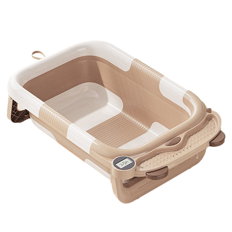 RJ307 Collapsible TPE+PP Infant Baby Bath Tub with Thermometer for Newborn Toddler