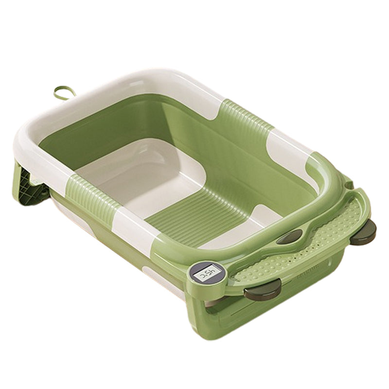 RJ307 Collapsible TPE+PP Infant Baby Bath Tub with Thermometer for Newborn Toddler