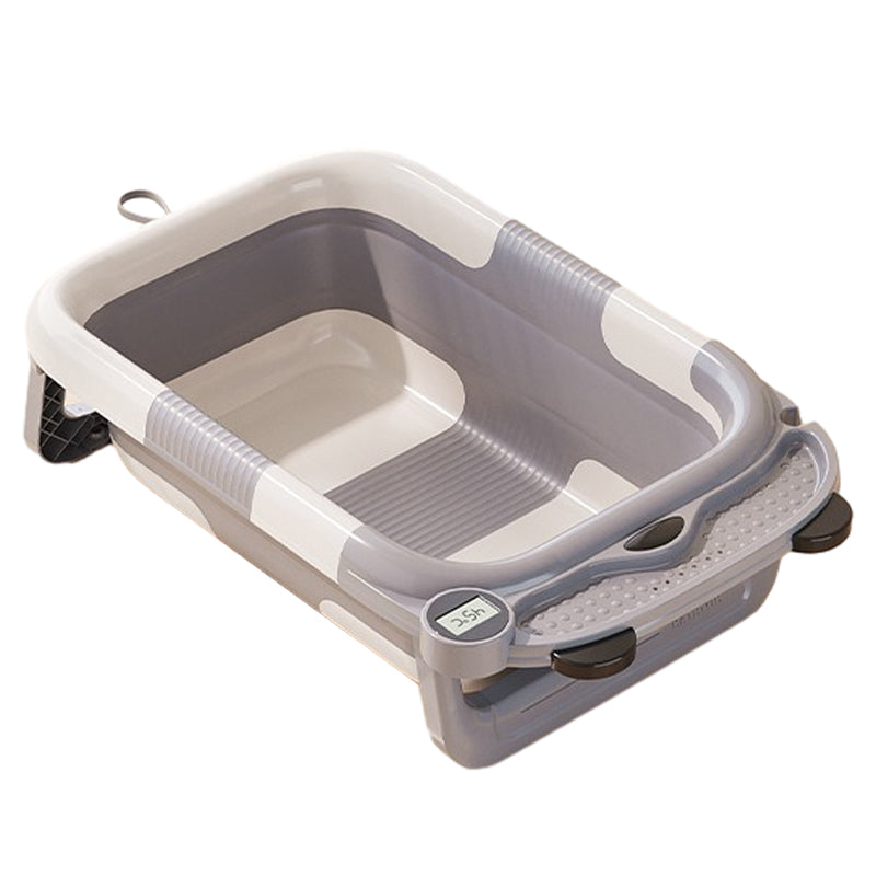 RJ307 Collapsible TPE+PP Infant Baby Bath Tub with Thermometer for Newborn Toddler