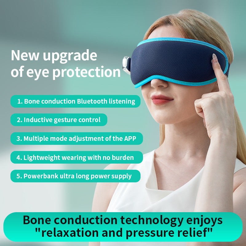 CKGO Y09-Plus Sleep Shading Eye Massage Mask Decompression Bluetooth Music Playing Eye Mask - Blue
