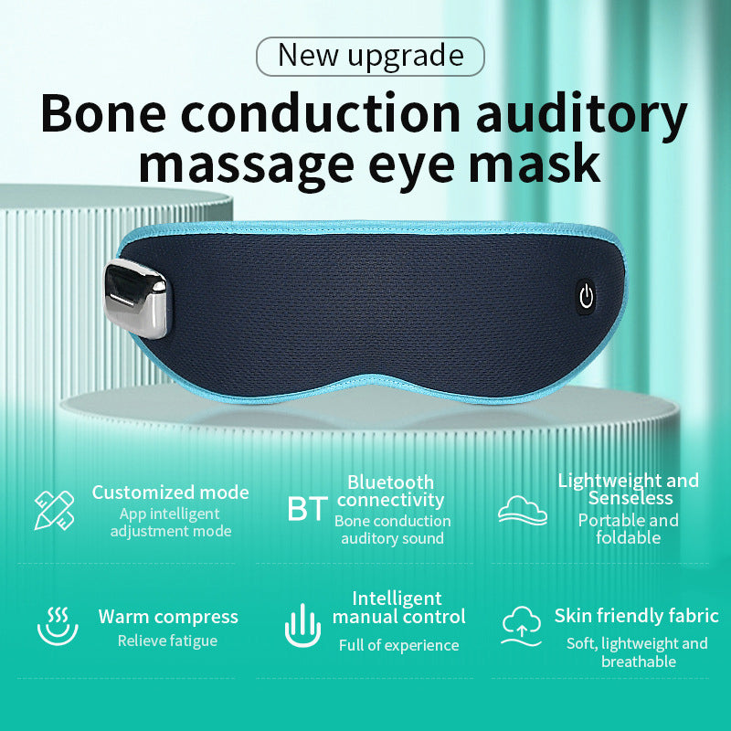 CKGO Y09-Plus Sleep Shading Eye Massage Mask Decompression Bluetooth Music Playing Eye Mask - Blue