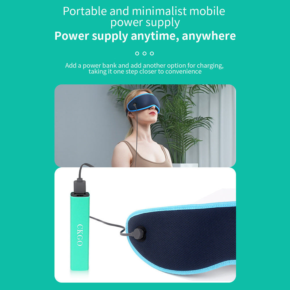 CKGO Y09-Plus Decompression Bluetooth Music Player Eye Mask Sleep Shading Eye Massage Mask, Magnetic Battery Powered - Blue