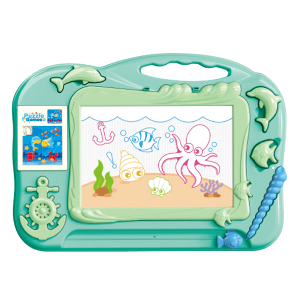 5504 Toddlers Magnetic Writing Doodle Tablet Drawing Board Kids Toy with Puzzle Game