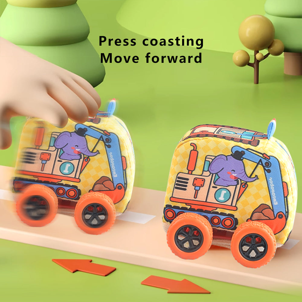Pullback Toy Cars Soft Cloth Friction Powered Cars Toys for Toddlers Random Color