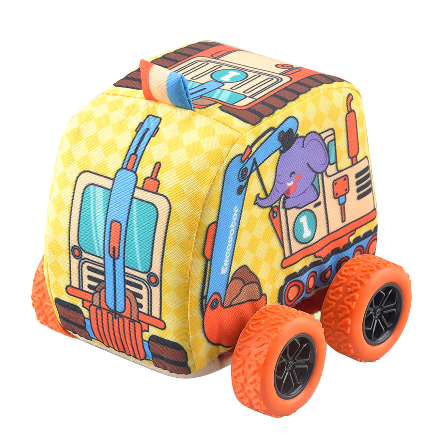 Pullback Toy Cars Soft Cloth Friction Powered Cars Toys for Toddlers Random Color