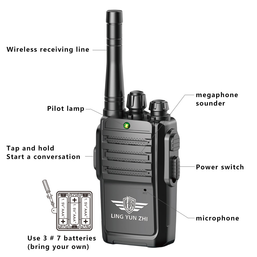 LZ031 1 Pair Kids Walkie Talkies Gifts Voice Call Family Walkie Talkie for Camping Hiking Indoor Outdoor