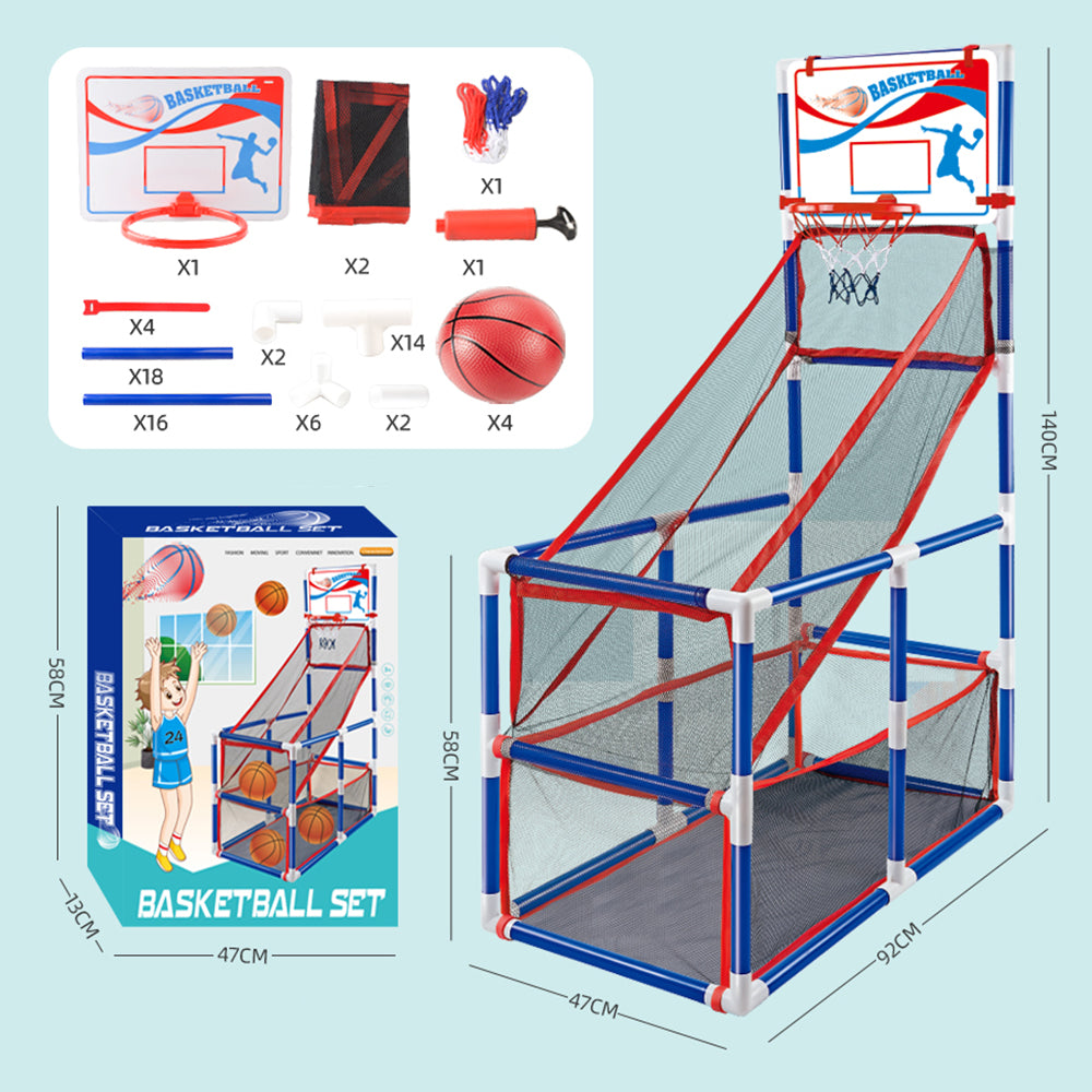 Indoor Basketball Shooting Machine with 4 Balls Parent-child Interaction Game