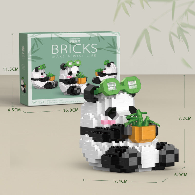 W1121 348Pcs Micro Building Blocks Sets for Kids Panda Model DIY Mini Bricks Toy