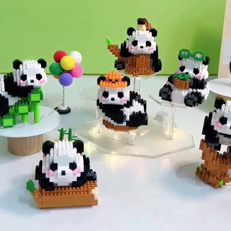 W1121 348Pcs Micro Building Blocks Sets for Kids Panda Model DIY Mini Bricks Toy
