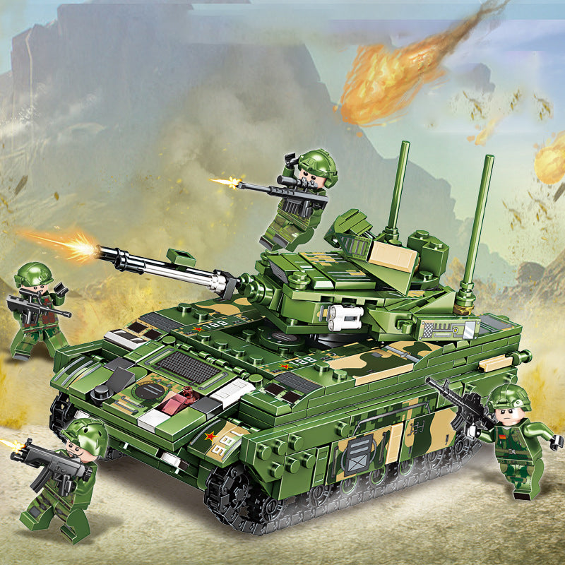 4Pcs / Set Military DIY Tank Building Blocks Educational Toys Compatible with Lego (Order In Multiples of 4)