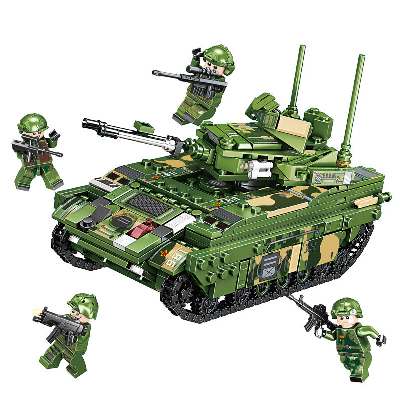 4Pcs / Set Military DIY Tank Building Blocks Educational Toys Compatible with Lego (Order In Multiples of 4)