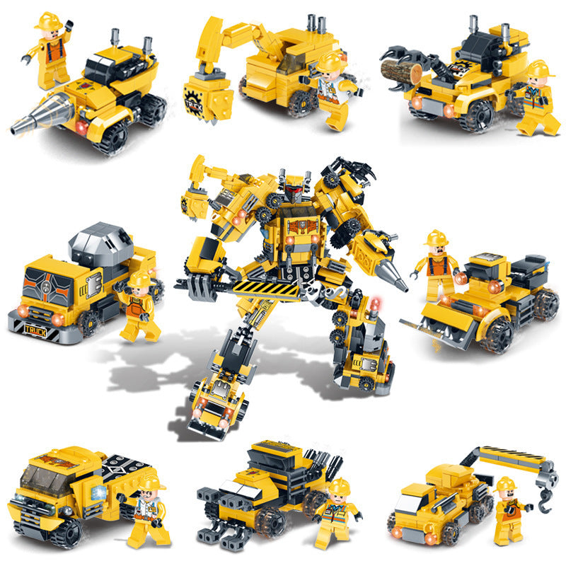 93-105Pcs DIY Construction Vehicle Building Blocks Kit Educational Toy (Radom)