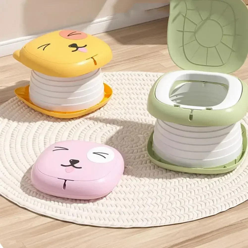 RJ101 Foldable ABS+PP+PU Mat Baby Toilet Travel Potty Seat for Outdoor Activities