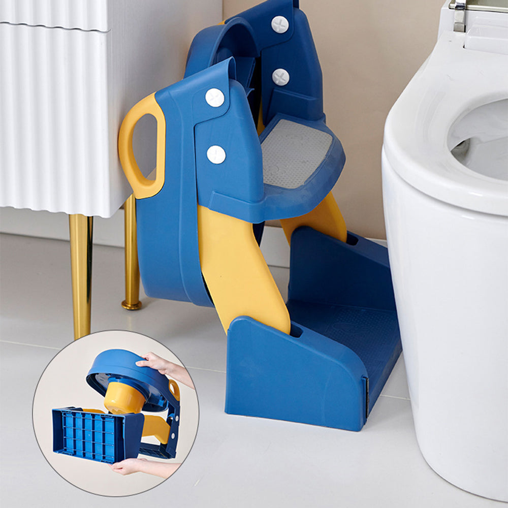 M301-BC PVC Seat Cushion Baby Foldable Toilet Children Potty Training Toilet Seat with Auxiliary Ladder