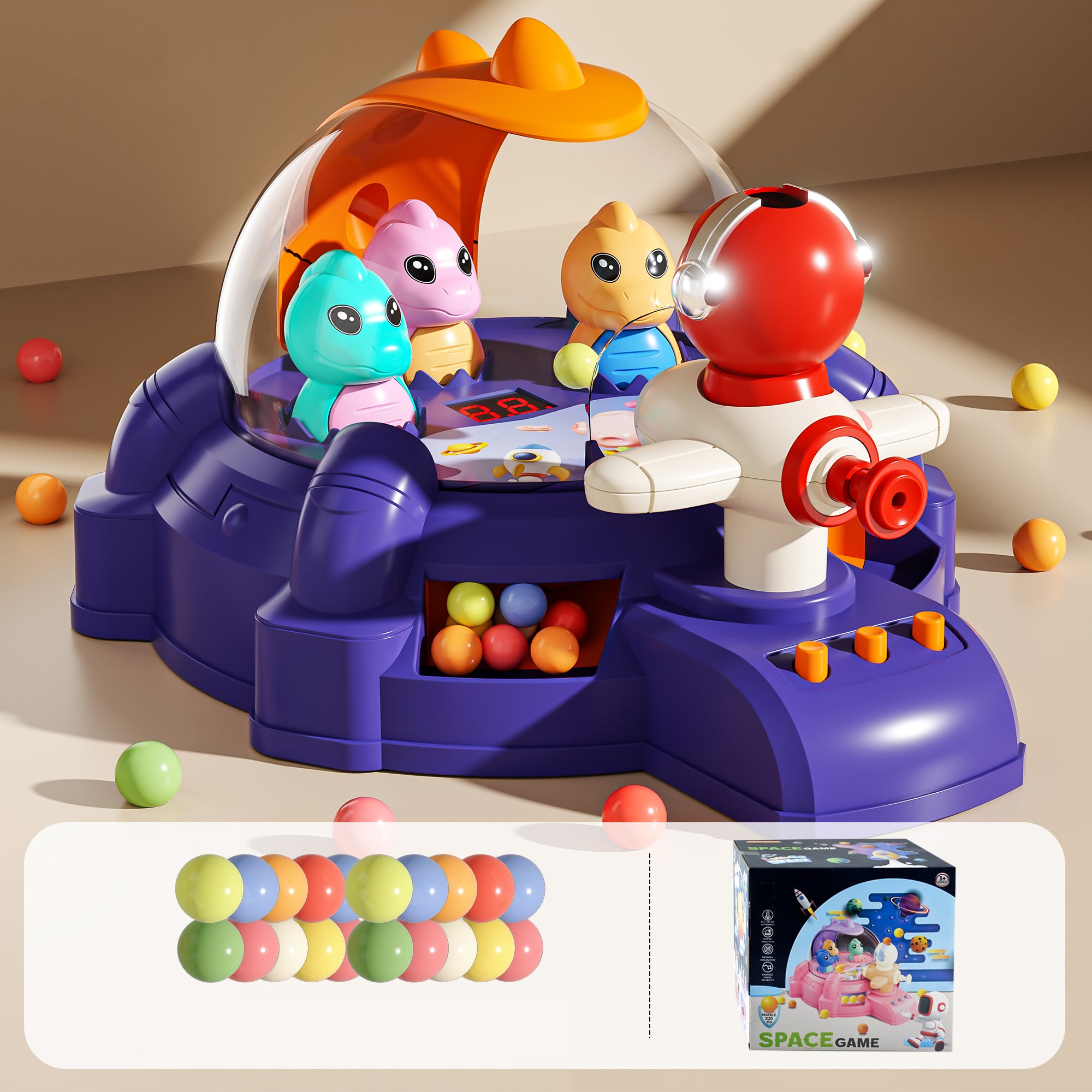 YY1906 Pinball Game Electric Dinosaur Pinball Toy Preschool Toy for Toddlers