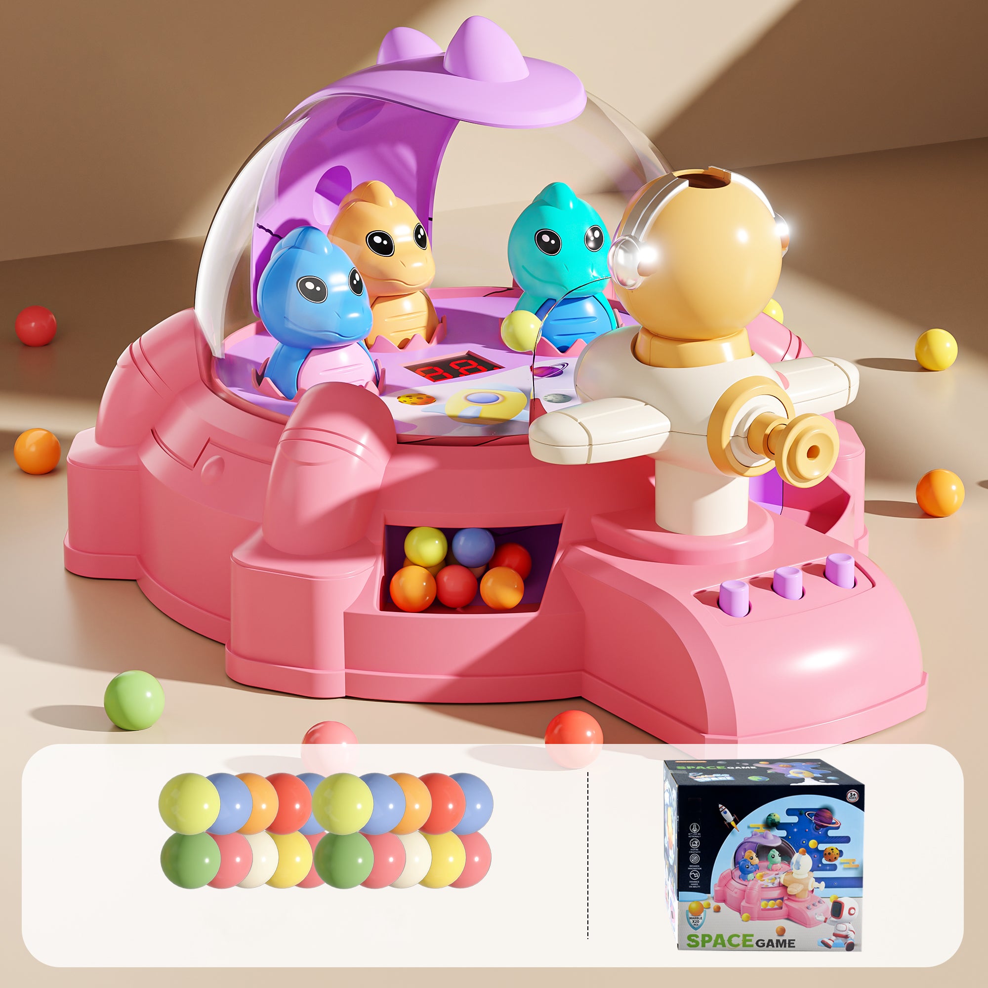 YY1906 Pinball Game Electric Dinosaur Pinball Toy Preschool Toy for Toddlers